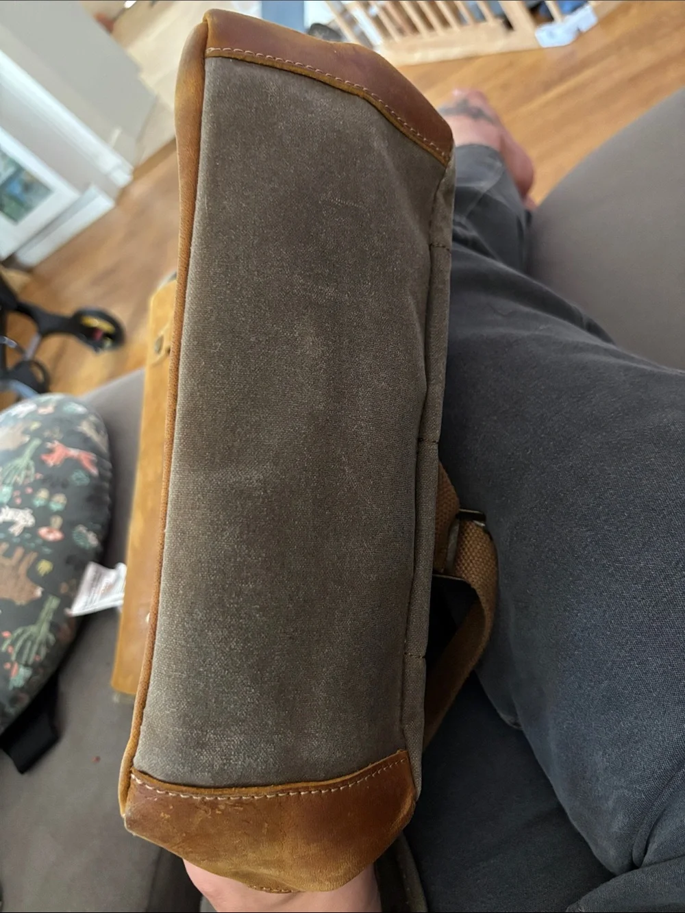 Canvas & Leather Rucksack Backpack in Brown and tan vintage *like* James Leather